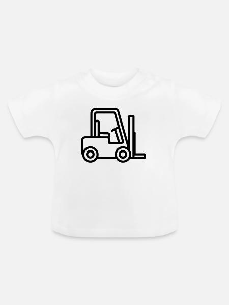 Gabelstapler - Baby Bio-T-Shirt mit Rundhals - Weiß