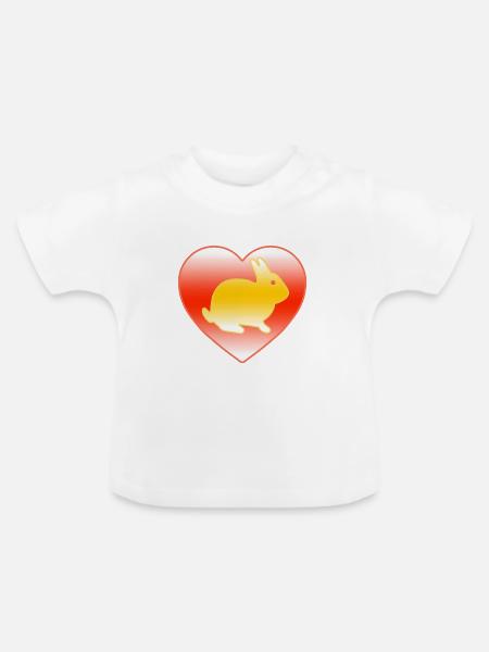 Kaninchen - Baby Bio-T-Shirt mit Rundhals - Weiß