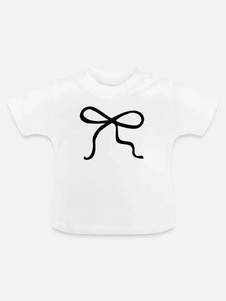Schleife handgemalt - Baby Bio-T-Shirt mit Rundhals - Weiß