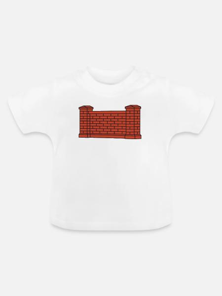 Ziegelwand Urban Stil - Baby Bio-T-Shirt mit Rundhals - Weiß