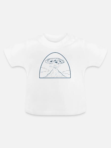 Pizza Vulcano - Baby Bio-T-Shirt mit Rundhals - Weiß