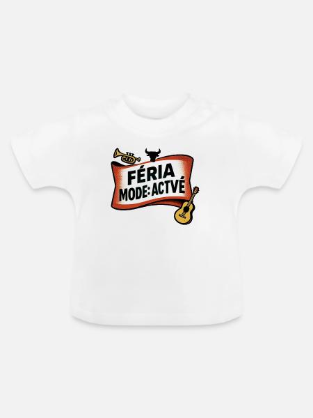 Féria-Modus: Aktiviert - Baby Bio-T-Shirt mit Rundhals - Weiß
