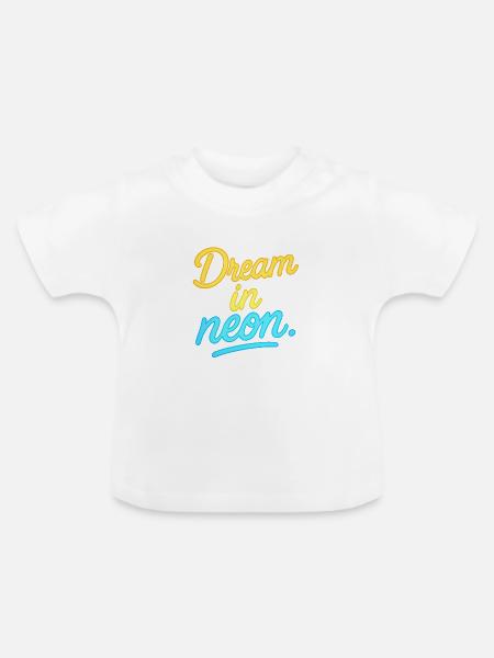 Traum im Neonlicht - Baby Bio-T-Shirt mit Rundhals - Weiß