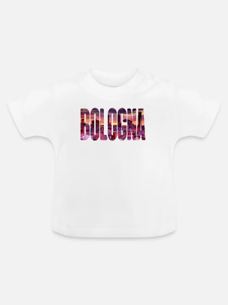 Bologna-Sonnenuntergang - Baby Bio-T-Shirt mit Rundhals - Weiß