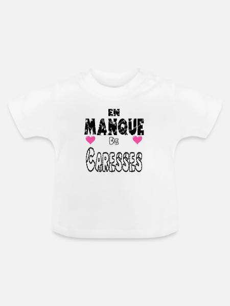 Bedürftet von Streicheleinheiten - Baby Bio-T-Shirt mit Rundhals - Weiß