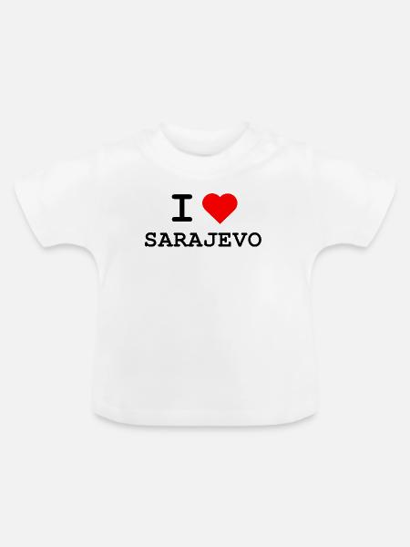 I love Sarajevo - Ich liebe Sarajevo - Baby Bio-T-Shirt mit Rundhals - Weiß