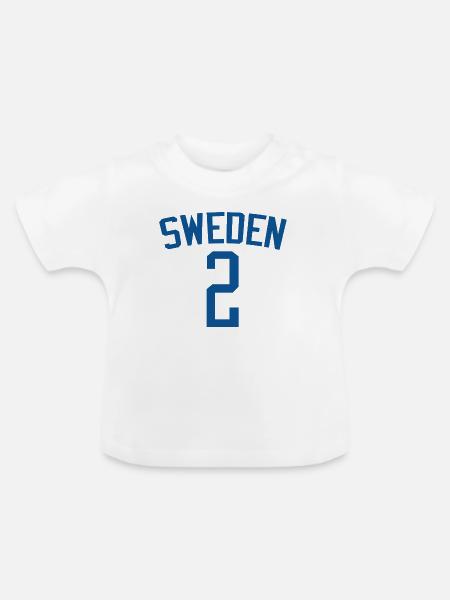 Schweden 5 – Sportdesign - Baby Bio-T-Shirt mit Rundhals - Weiß