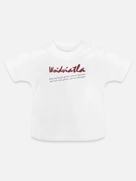 Woidviatla Script Logo - Baby Bio-T-Shirt mit Rundhals - Weiß