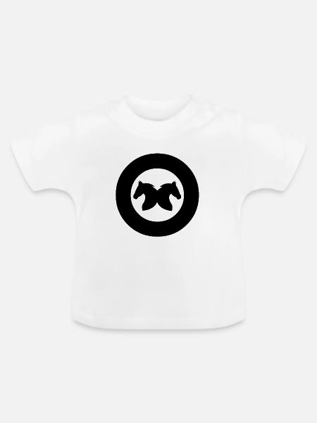 Pferde - Baby Bio-T-Shirt mit Rundhals - Weiß