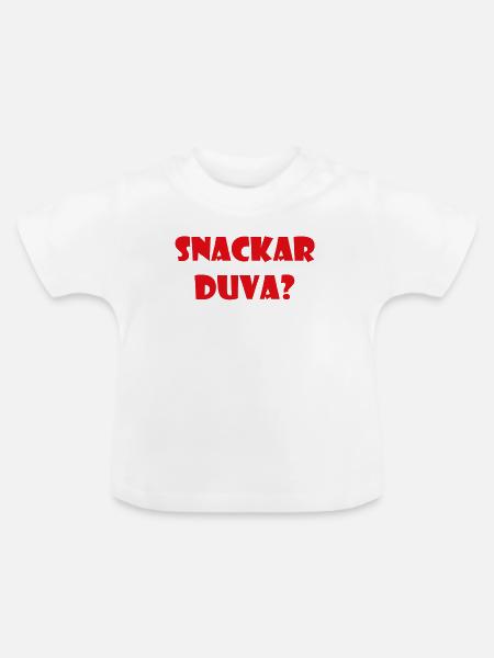 Talking Duva – Göteborg-Humor - Baby Bio-T-Shirt mit Rundhals - Weiß
