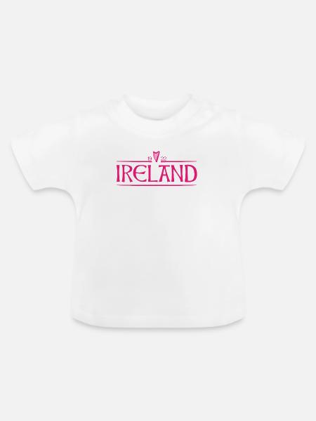 Ireland - Irland - Ire - irisch - Harfe - Baby Bio-T-Shirt mit Rundhals - Weiß