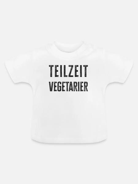Teilzeitvegetarier Shirt Design - Baby Bio-T-Shirt mit Rundhals - Weiß