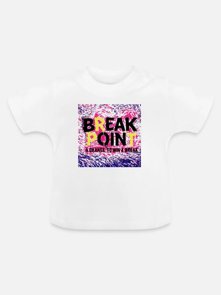 Tennis Break Point Gewinner Design - Baby Bio-T-Shirt mit Rundhals - Weiß