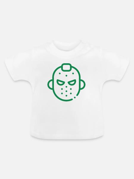 Maskikon Eishockey - Baby Bio-T-Shirt mit Rundhals - Weiß