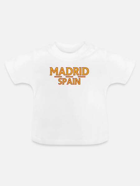 Madrid – Spanien - Baby Bio-T-Shirt mit Rundhals - Weiß