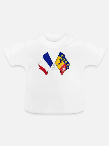 Rhône-Alpes-Herzfrequenz FR - Baby Bio-T-Shirt mit Rundhals - Weiß
