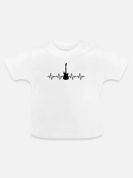 E Gitarre EKG Herzschlag - Baby Bio-T-Shirt mit Rundhals - Weiß