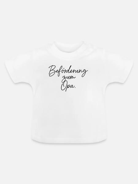 Beförderung zum Opa - Baby Bio-T-Shirt mit Rundhals - Weiß