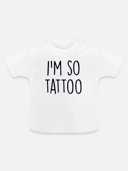 Tattoo tattooed - Baby Bio-T-Shirt mit Rundhals - Weiß