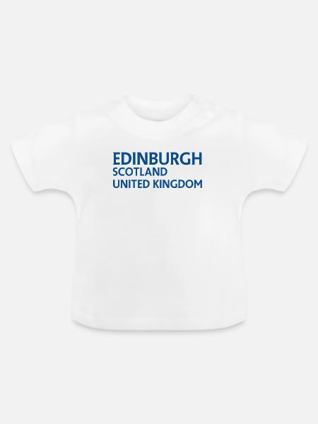 Edinburgh – Schottland Textdesign - Baby Bio-T-Shirt mit Rundhals - Weiß