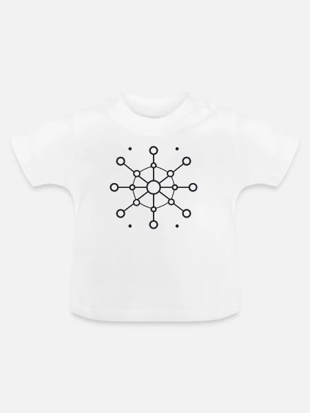 Zentraler Netzwerkstern Muster - Baby Bio-T-Shirt mit Rundhals - Weiß