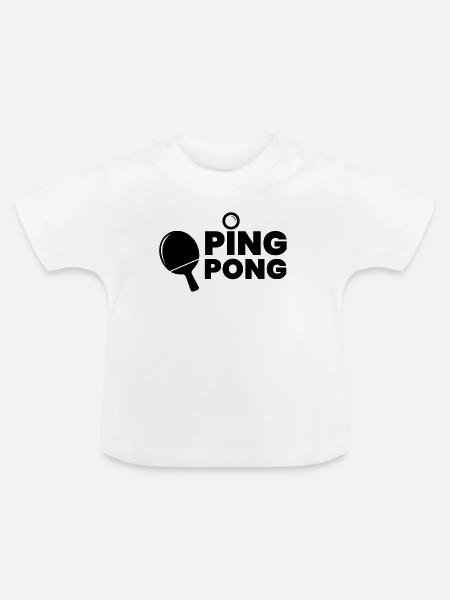 Tischtennis - Baby Bio-T-Shirt mit Rundhals - Weiß