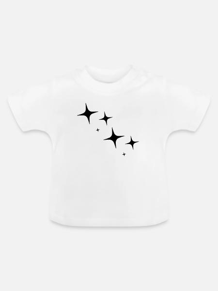 Funkeln - Sterne - Zeichen - Baby Bio-T-Shirt mit Rundhals - Weiß