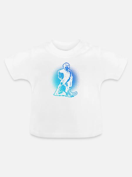 Einfach Floorball zeitloses Design - Baby Bio-T-Shirt mit Rundhals - Weiß