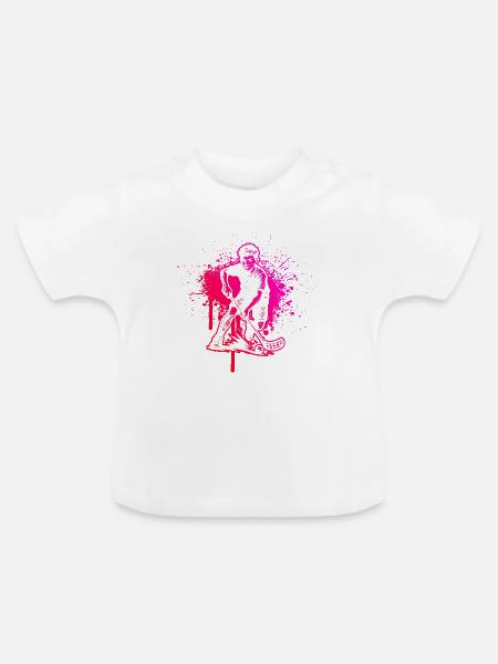 Direkte Floorball Aussage - Baby Bio-T-Shirt mit Rundhals - Weiß