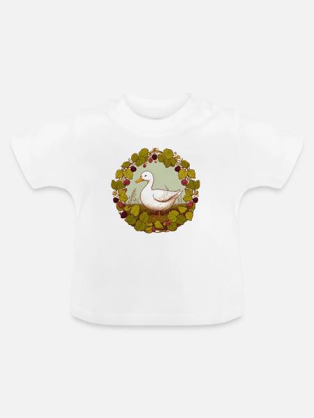Duck Grapevine Circle - Baby Bio-T-Shirt mit Rundhals - Weiß