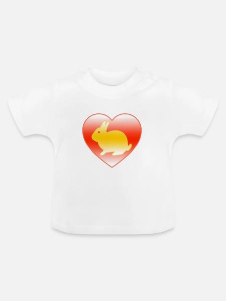Kaninchen - Baby Bio-T-Shirt mit Rundhals - Weiß