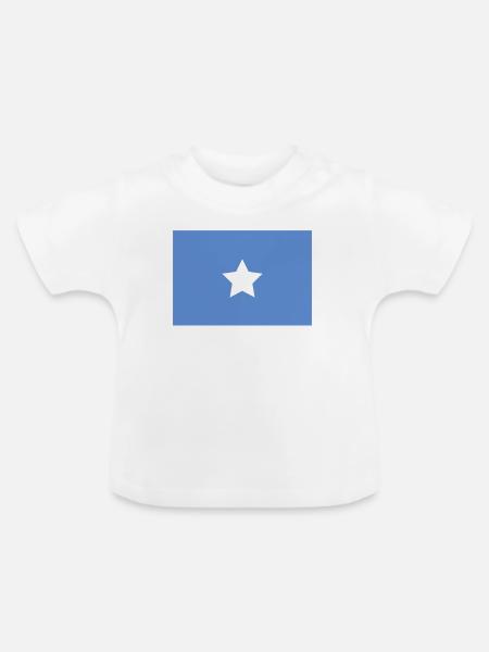 Somalia-Flagge - Baby Bio-T-Shirt mit Rundhals - Weiß
