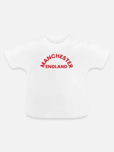 Manchester England Rundlogo - Baby Bio-T-Shirt mit Rundhals - Weiß