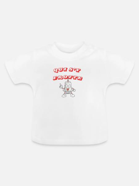 DER SICH DARAN REIBT. - Baby Bio-T-Shirt mit Rundhals - Weiß