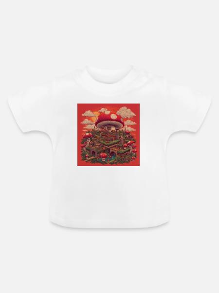 Mushroom Kingdom II - Baby Bio-T-Shirt mit Rundhals - Weiß