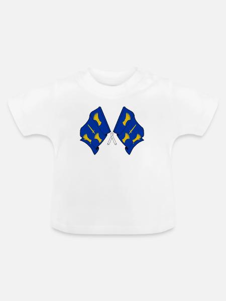 Cheshire-Flagge gekreuzt - Baby Bio-T-Shirt mit Rundhals - Weiß