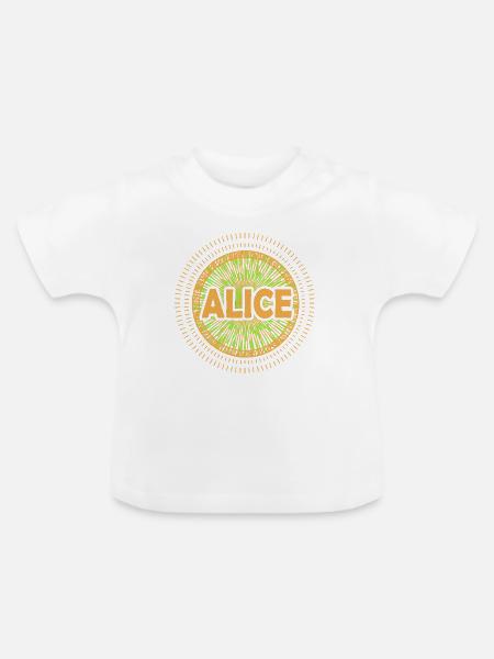 Geschenkidee Alice - Baby Bio-T-Shirt mit Rundhals - Weiß