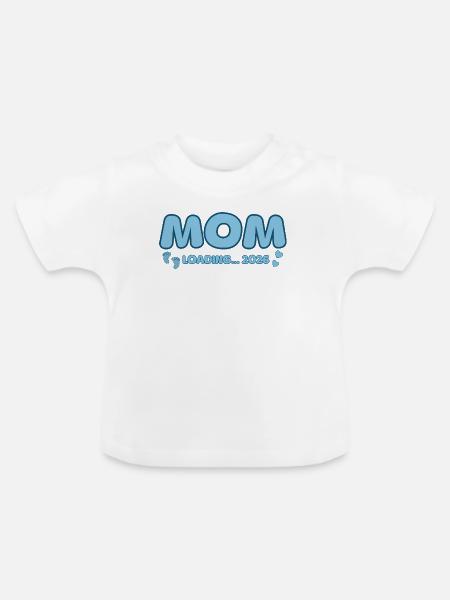 Mom Loading 2026 - Baby Bio-T-Shirt mit Rundhals - Weiß