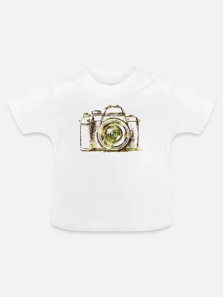 Tarnkameraporträt - Baby Bio-T-Shirt mit Rundhals - Weiß