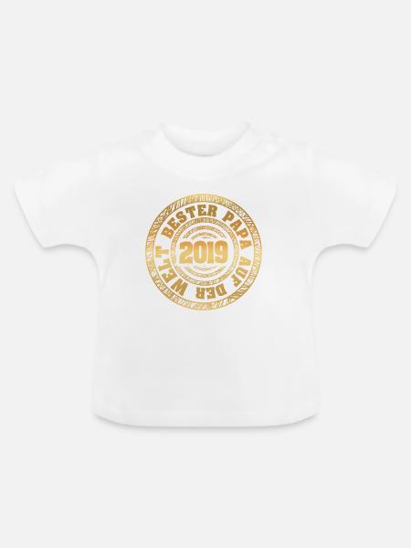 Vater 2019 - Baby Bio-T-Shirt mit Rundhals - Weiß
