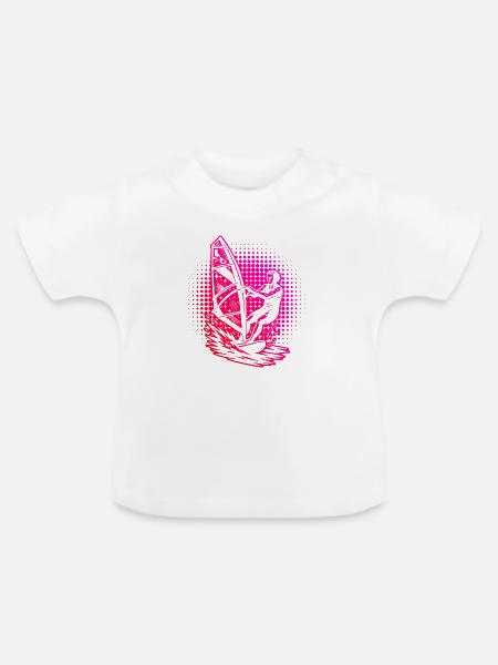 Direkte Windsurfing Aussage - Baby Bio-T-Shirt mit Rundhals - Weiß