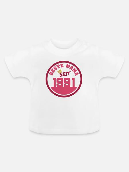 1991 - Baby Bio-T-Shirt mit Rundhals - Weiß
