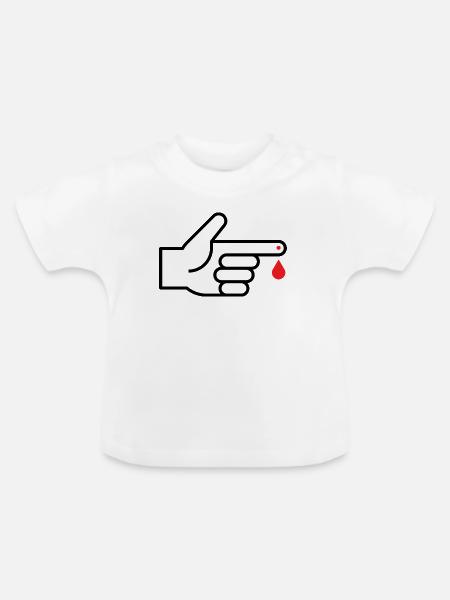 Blutzuckermessung, Blutzucker, Bluttest - Baby Bio-T-Shirt mit Rundhals - Weiß