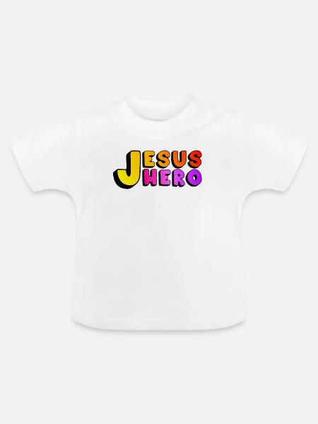 Jesus Hero  - Baby Bio-T-Shirt mit Rundhals - Weiß
