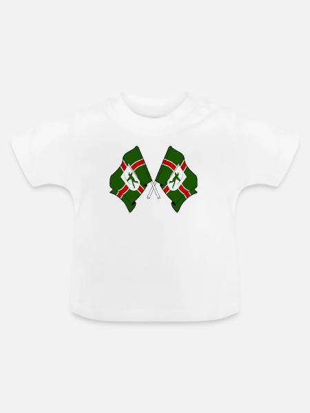 Kreuzende Nottinghamshire-Flaggen - Baby Bio-T-Shirt mit Rundhals - Weiß