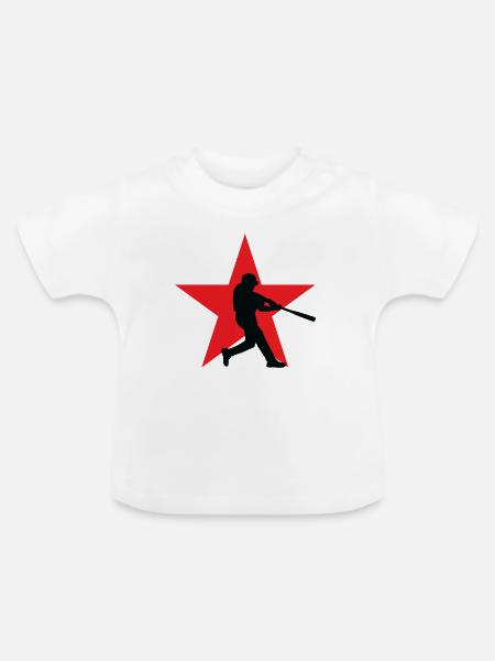 Baseball - Sports - Baby Organic T-Shirt with Round Neck - white