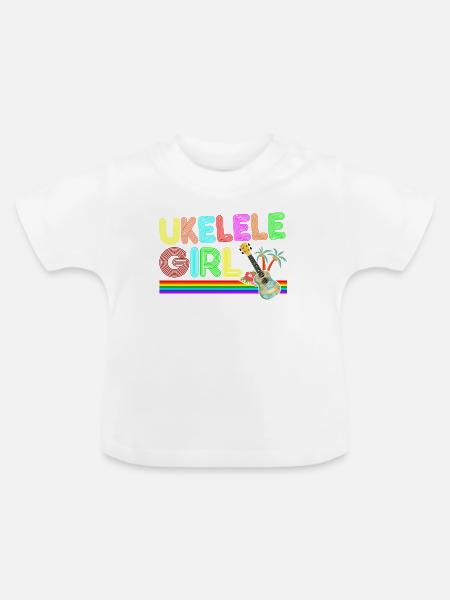 Hawaiian Ukulele Uke Retro 70s - Baby Bio-T-Shirt mit Rundhals - Weiß