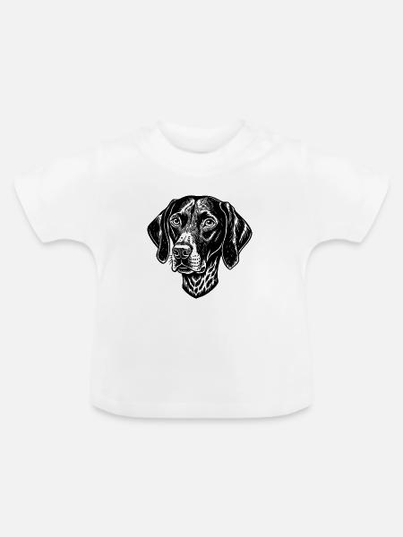 Pointer-Hund - Baby Bio-T-Shirt mit Rundhals - Weiß