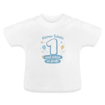 Garçon du 1er anniversaire – Petite chemise au trésor - T-shirt bio col rond Bébé - blanc - Devant