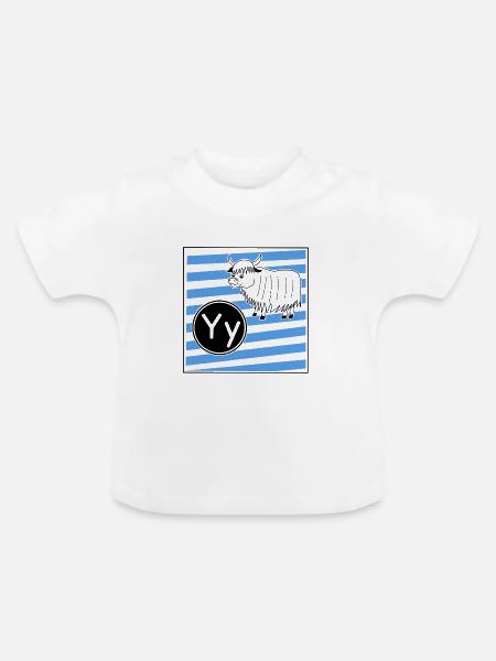Y wie Yak - Baby Bio-T-Shirt mit Rundhals - Weiß